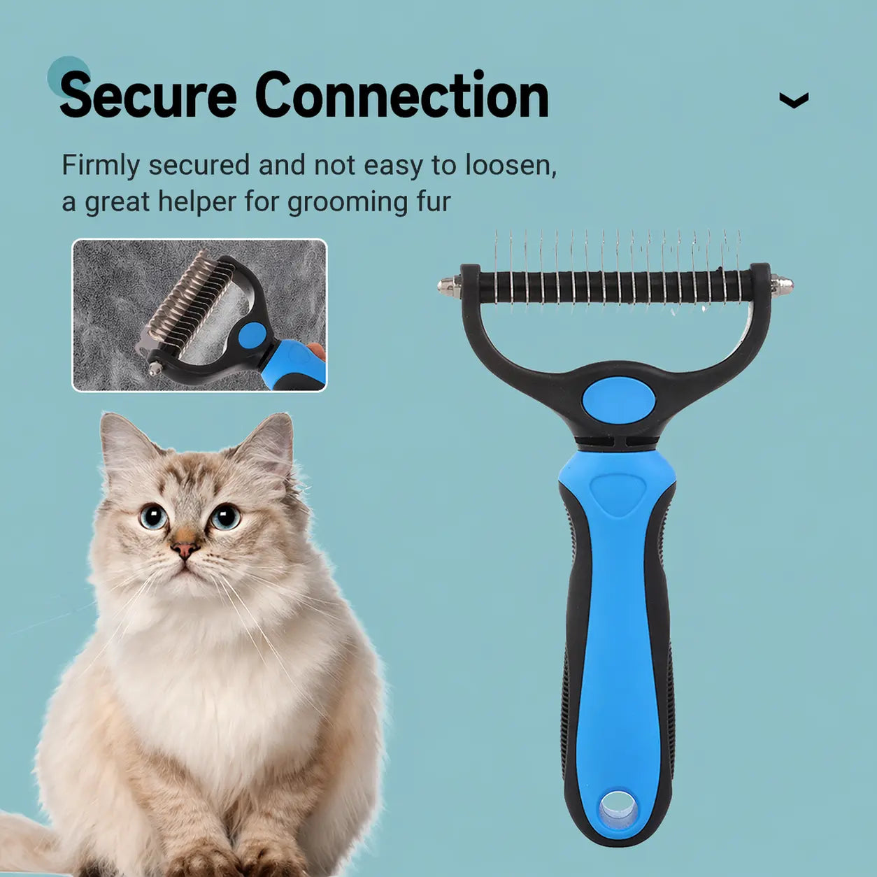 Multi-Tooth Pet Grooming Comb - Double-Sided Painless Hair Removal Comb,Suitable for Dogs and Cats,Easily Combs the Undercoat.