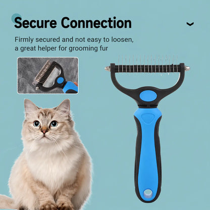 Multi-Tooth Pet Grooming Comb - Double-Sided Painless Hair Removal Comb,Suitable for Dogs and Cats,Easily Combs the Undercoat.