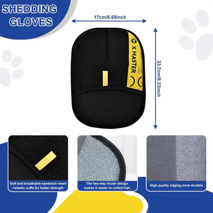 PET Hair Remover Electrostatic Gloves Two-Way Brush Sticky Hair Remover Cat Hair Dog Hair Glover Grooming Removal Cleaning Tiktokshopspringglowup Roller Portable