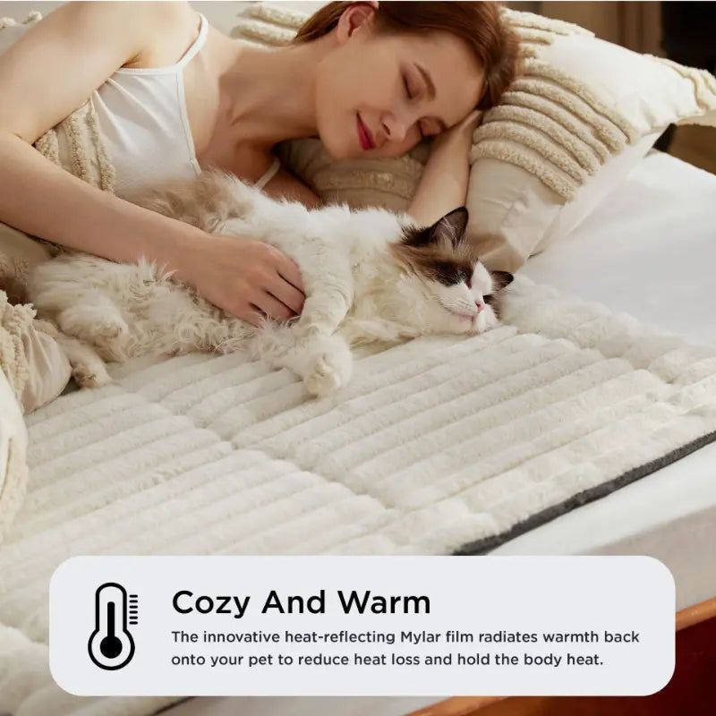 Soft Furry Rabbit Fur Pet Bed Universal Warm Mat for Cats Dogs Trending Pet Essentials for Cozy Naps Best Gift Idea for Any Pet Lover This Season